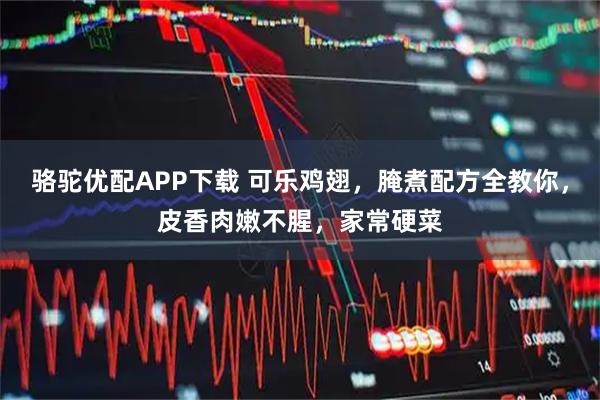 骆驼优配APP下载 可乐鸡翅,腌煮配方全教你,皮香肉嫩不腥,家常硬菜