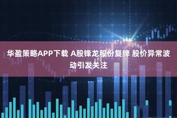 华盈策略APP下载 A股锋龙股份复牌 股价异常波动引发关注
